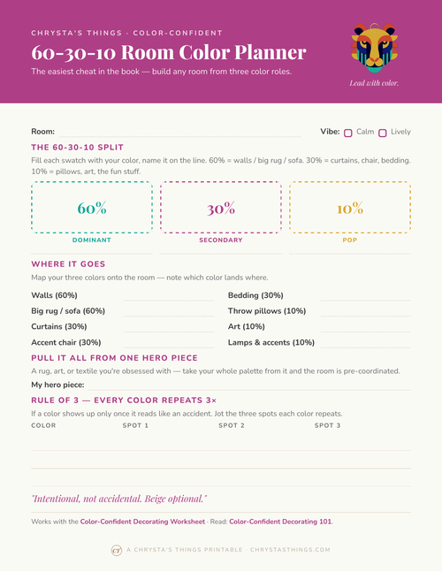 60-30-10 Room Color Planner