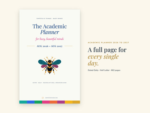 Academic Daily Planner 2026 2027 | Dated Hyperlinked PDF | Half Letter 5.5 x 8.5 | GoodNotes iPad + Printable | ADHD Friendly