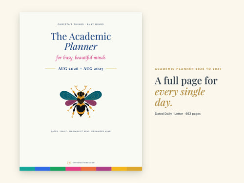 Academic Daily Planner 2026 2027 | Dated Hyperlinked PDF | Letter 8.5 x 11 | GoodNotes iPad + Printable | ADHD Friendly | Aug to Aug