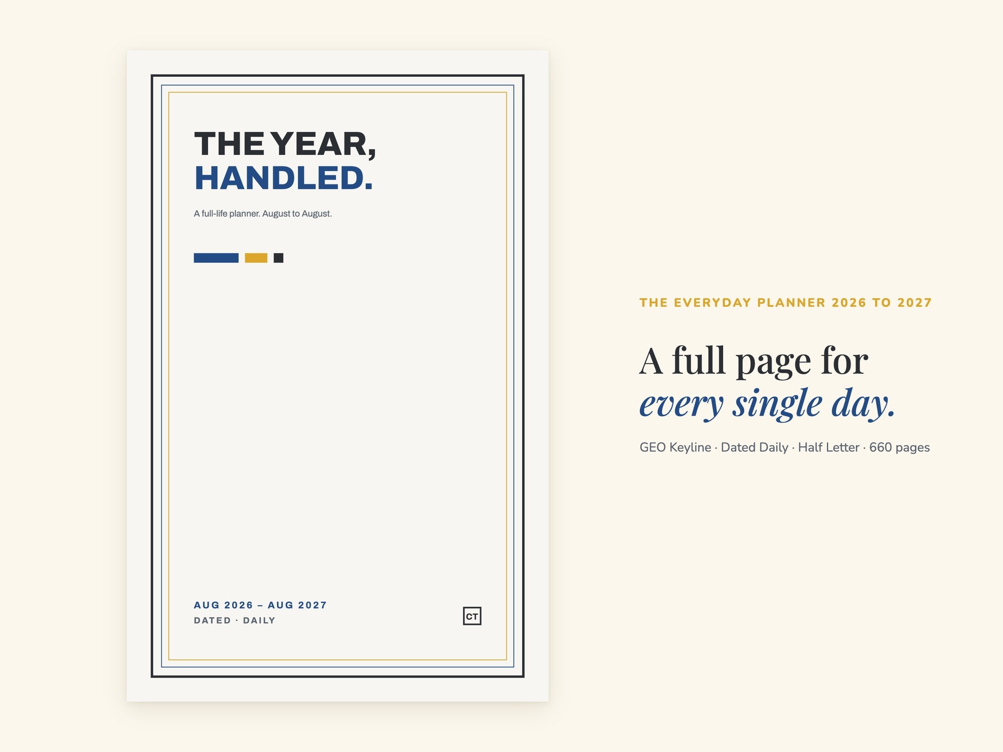 Life Planner 2026 2027 | Dated Daily Hyperlinked PDF | Geometric | Half Letter 5.5 x 8.5 | GoodNotes iPad + Printable