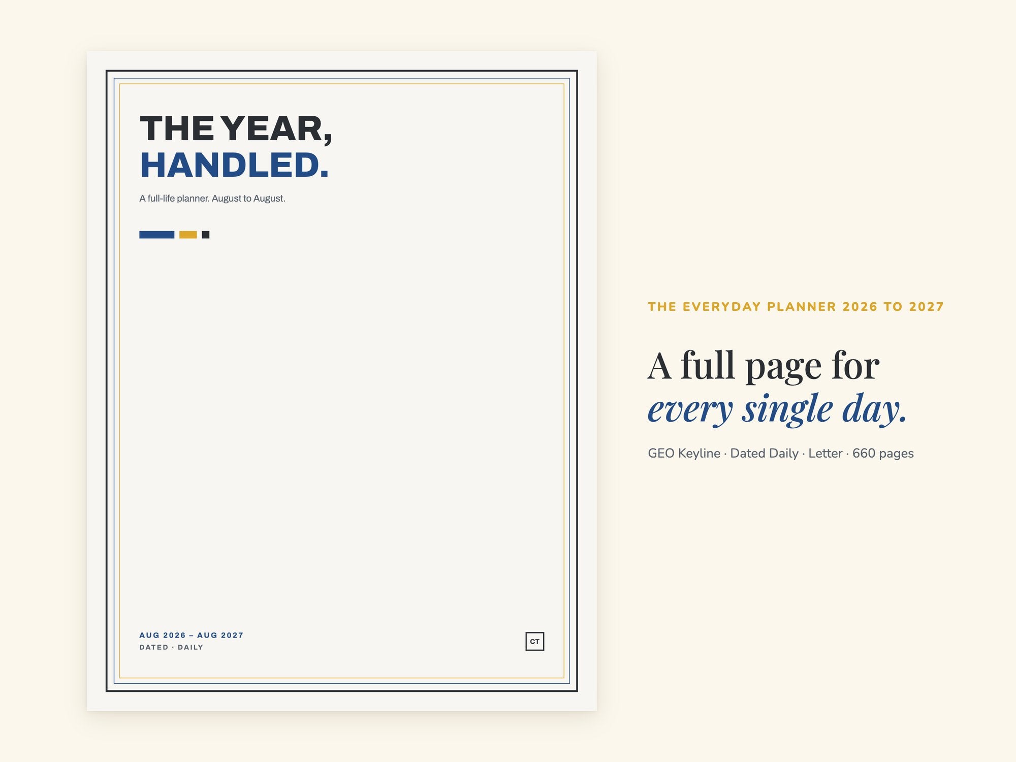 Life Planner 2026 2027 | Dated Daily Hyperlinked PDF | Geometric | Letter 8.5 x 11 | GoodNotes iPad + Printable | ADHD Friendly