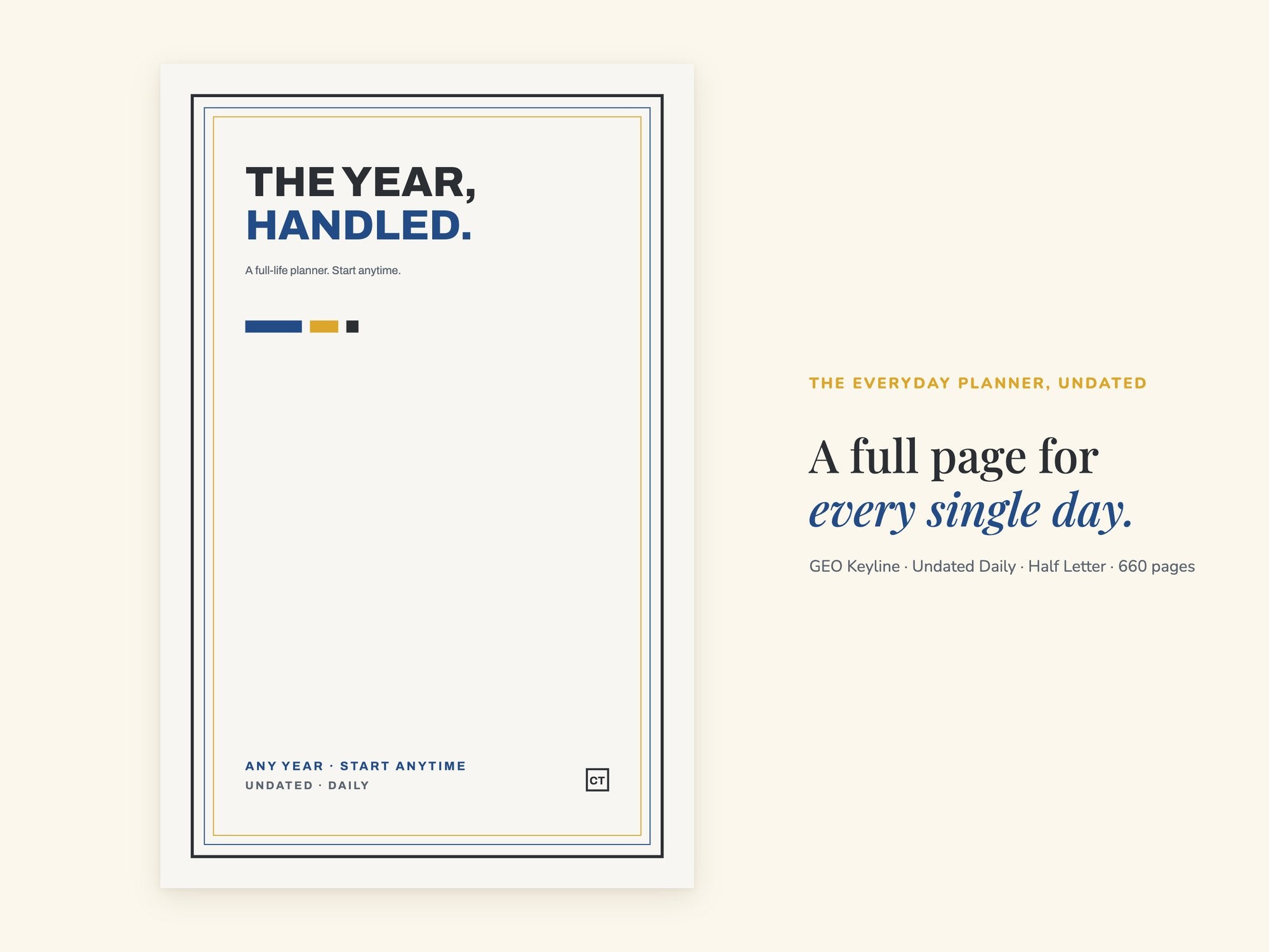 Undated Life Planner | Daily Hyperlinked PDF | Geometric | Half Letter 5.5 x 8.5 | GoodNotes iPad + Printable