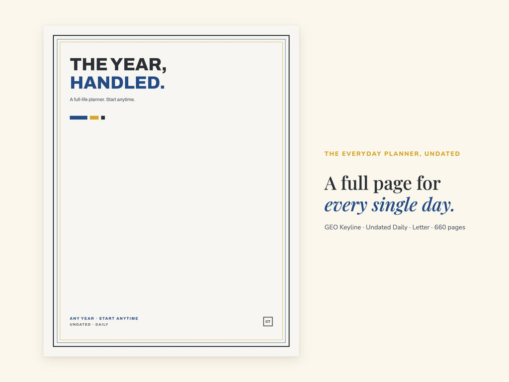 Undated Life Planner | Daily Hyperlinked PDF | Geometric | Letter 8.5 x 11 | GoodNotes iPad + Printable | Start Any Week