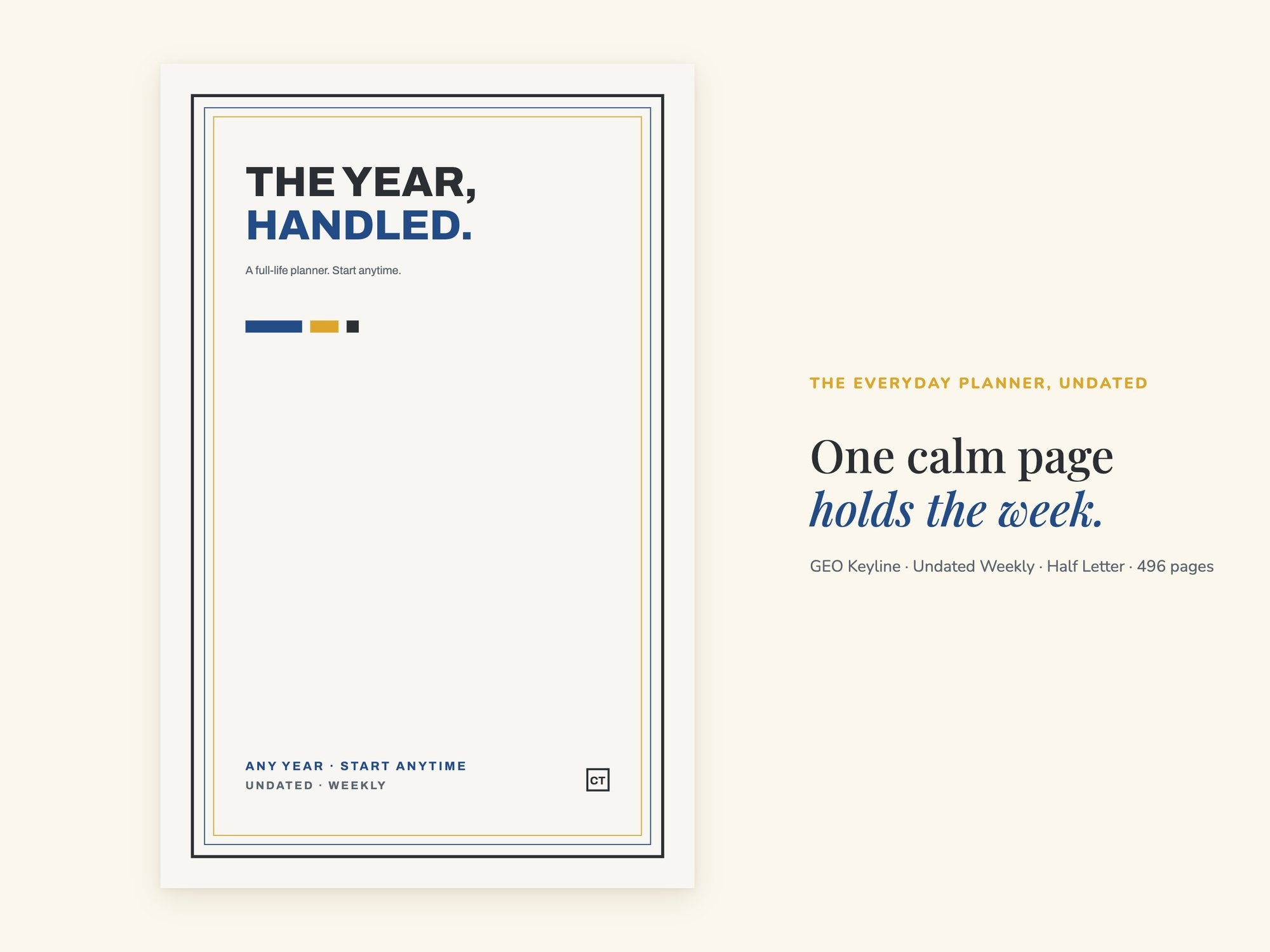 Undated Life Planner | Weekly Hyperlinked PDF | Geometric | Half Letter 5.5 x 8.5 | GoodNotes iPad + Printable