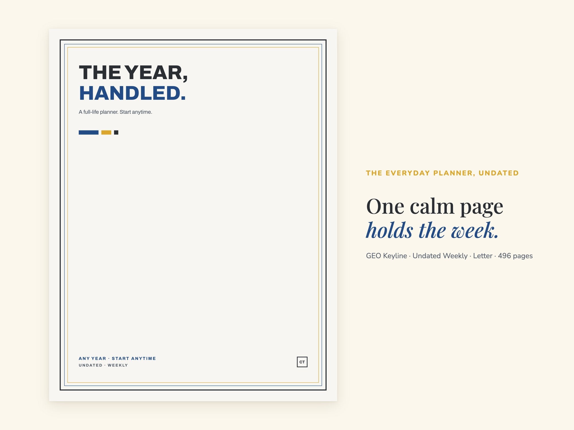 Undated Life Planner | Weekly Hyperlinked PDF | Geometric | Letter 8.5 x 11 | GoodNotes iPad + Printable