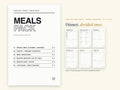 Meals Pack | Printable Meal Planner + Grocery Pages | Minimalist | Half Letter 5.5 x 8.5 | Hyperlinked PDF GoodNotes | ADHD Friendly