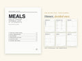 Meals Pack | Printable Meal Planner + Grocery Pages | Minimalist | Letter 8.5 x 11 | Hyperlinked PDF GoodNotes | ADHD Friendly Add-On
