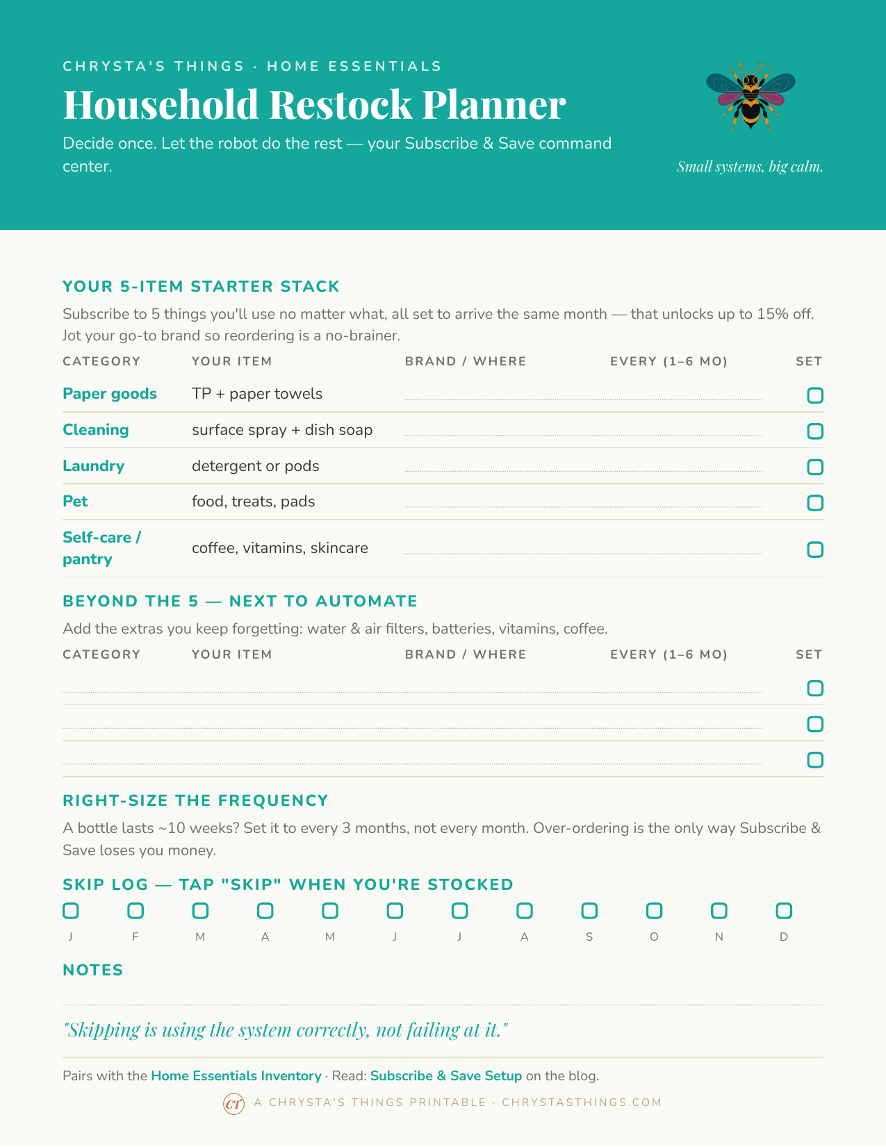 Household Restock Planner