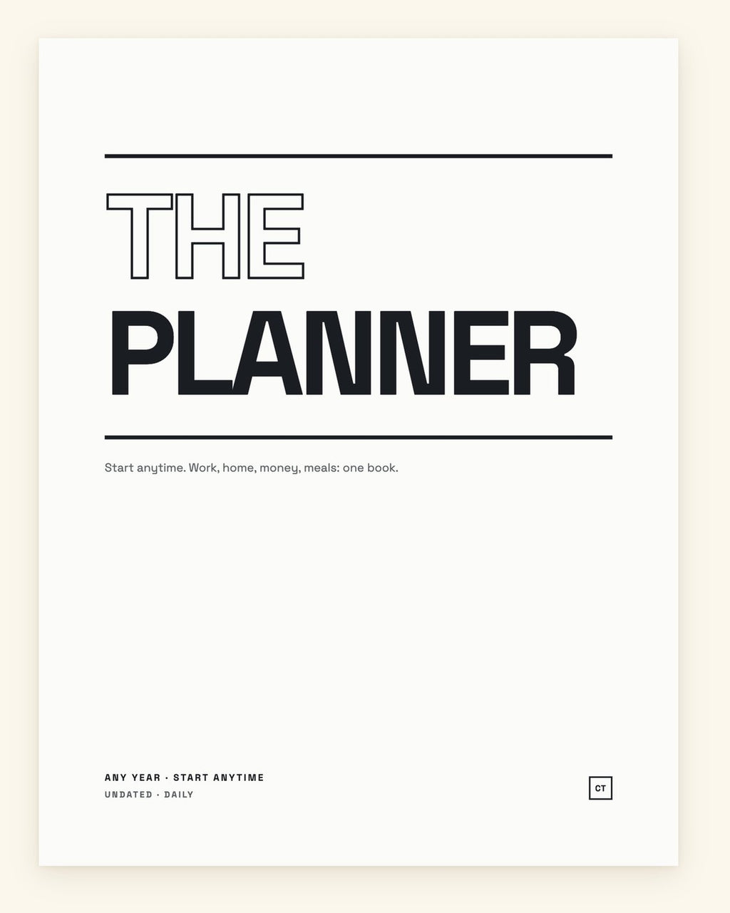 Undated Life Planner | Daily Hyperlinked PDF | Minimalist | Letter 8.5 x 11 | GoodNotes iPad + Printable | Start Any Week