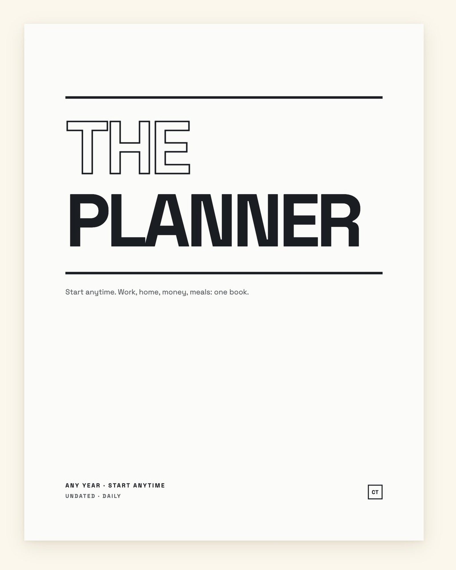 Undated Life Planner | Daily Hyperlinked PDF | Minimalist | Letter 8.5 x 11 | GoodNotes iPad + Printable | Start Any Week